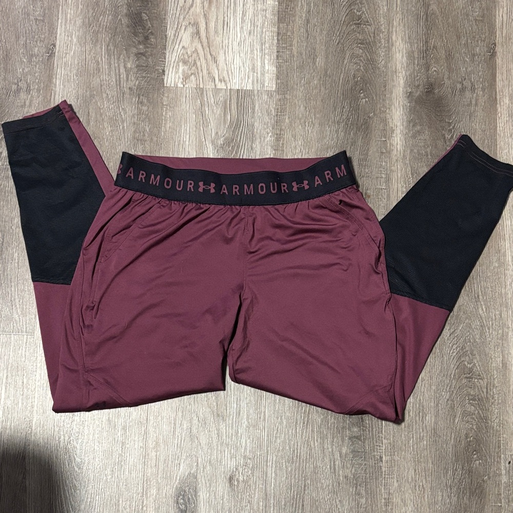 Under Armour woman’s Burgundy and Black Joggers